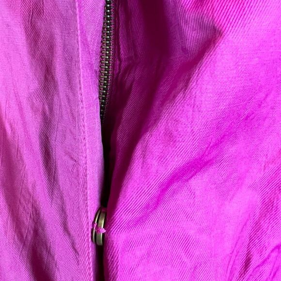 COLDWATER CREEK pink purple zipper roll tab sleeve jacket blazer rain coat 10 - Picture 3 of 8